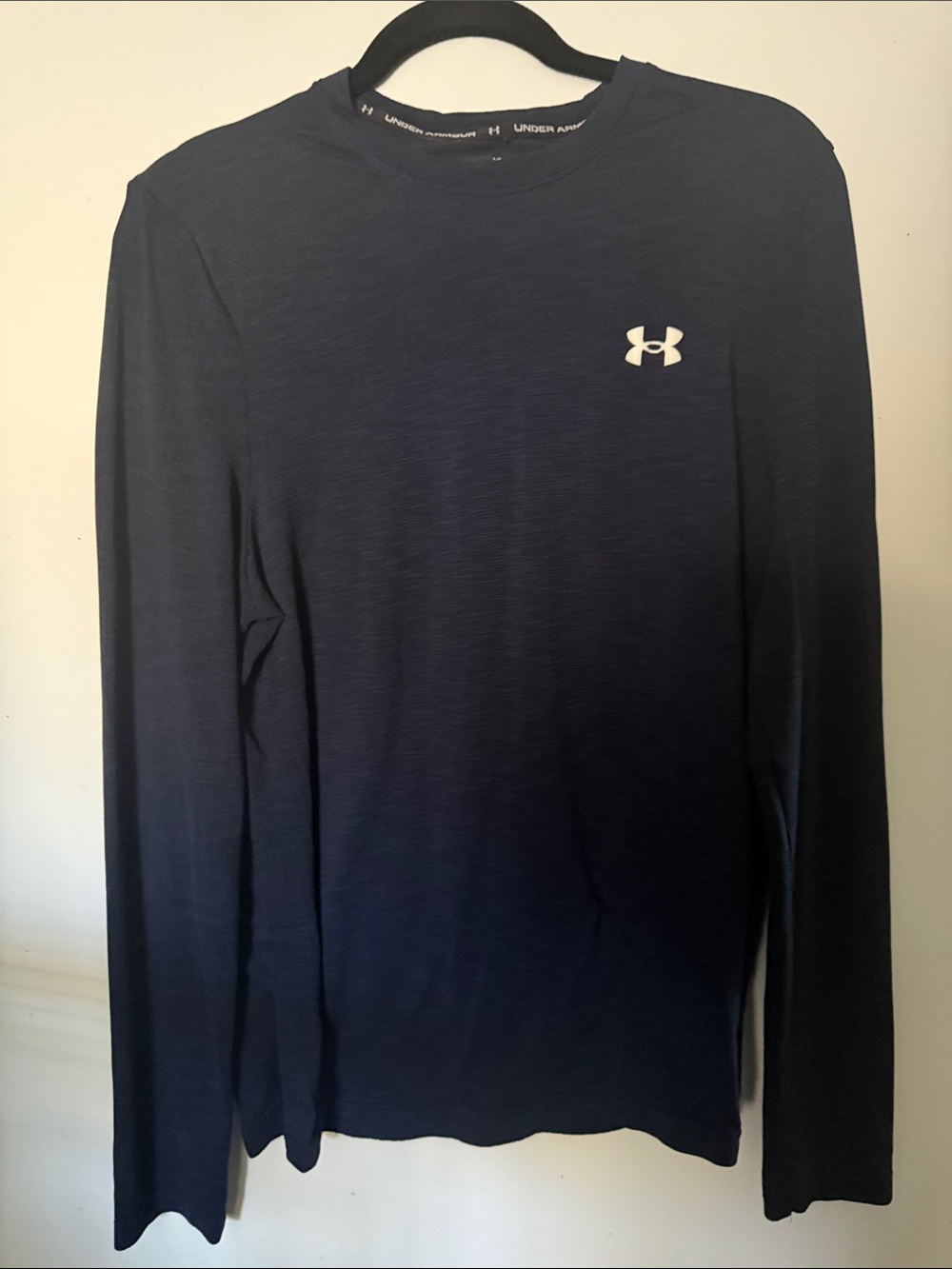 Under Armour Men's Long Sleeve Performance Shirt - Navy with White Logo